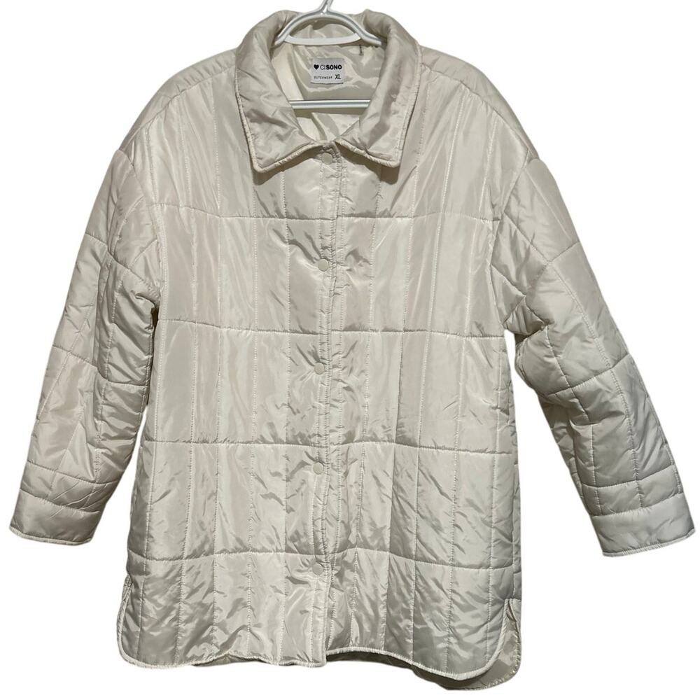 Ci Sono Outerwear Women's Off-White Light Weight Quilted Puffer Jacket Size XL